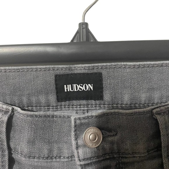 Hudson Natalie Graveyard Gray Lightly Distressed Cropped Bootcut Jeans - Picture 6 of 11